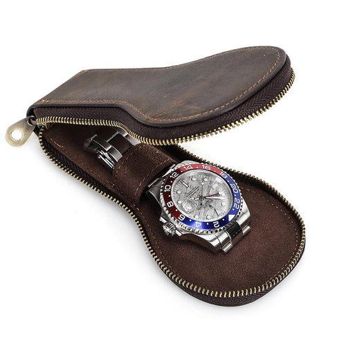 Vintage Leather Watch Travel Case | Vaestermaison