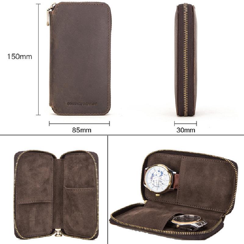 Vintage Handmade Leather Watch Storage Bag | Vaestermaison