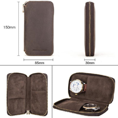 Vintage Handmade Leather Watch Storage Bag | Vaestermaison