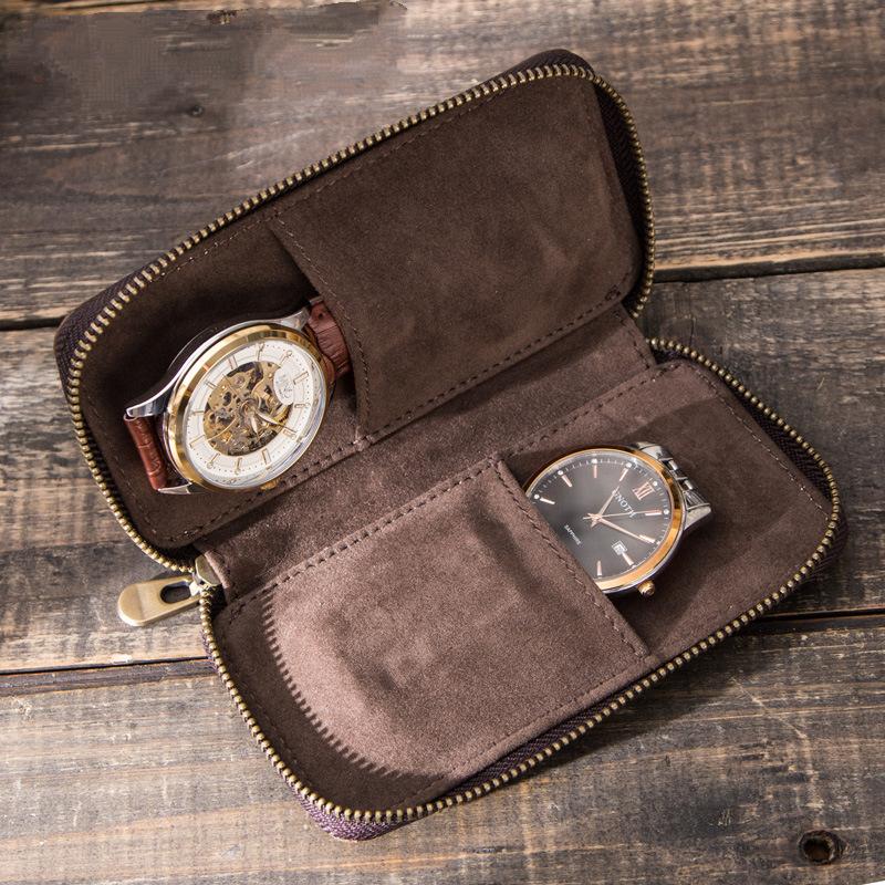 Vintage Handmade Leather Watch Storage Bag | Vaestermaison