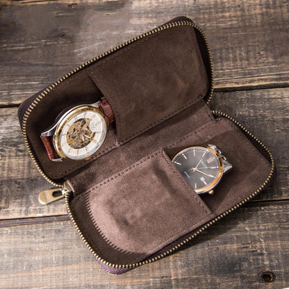 Vintage Handmade Leather Watch Storage Bag | Vaestermaison