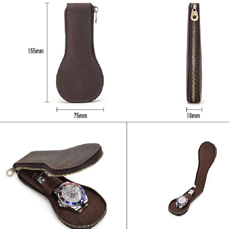 Vintage Leather Watch Travel Case | Vaestermaison