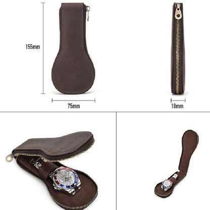 Vintage Leather Watch Travel Case | Vaestermaison